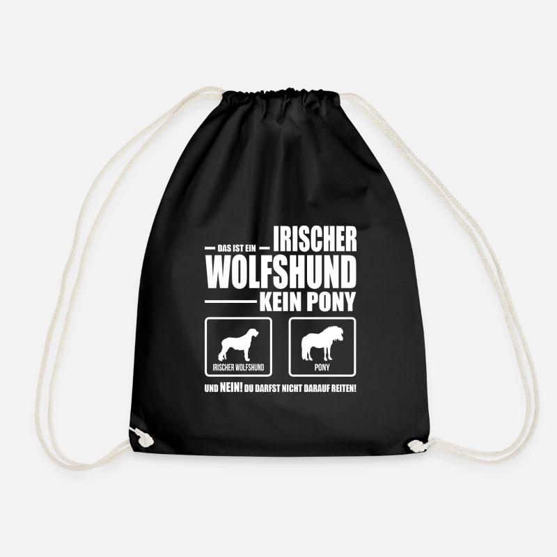 IRISCHER WOLFSHUND kein Pony Wilsigns Hundespruch - Turnbeutel - Schwarz