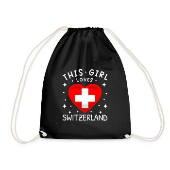 Suisse Flag Vintage Croix Coeur Suisse - Sac de sport léger - noir - Devant
