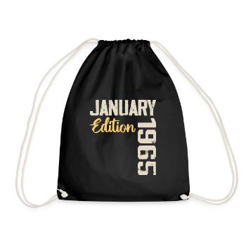 Cadeau D'anniversaire Nées En Janvier 1965 - 1965 - Sac de sport léger - noir - Devant