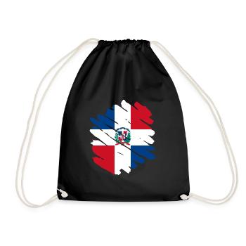Dominican Republic Flag Dom Rep Flag Travel - Drawstring Bag - black - Front