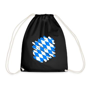 Bavaria Flag Used Look Bavarian Flag Vintage - Drawstring Bag - black - Front