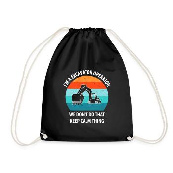 Excavator Excavator Driver Excavator Truck - Drawstring Bag - black - Front