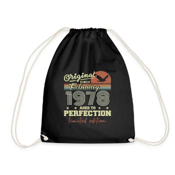 Anniversaire février 1978 - Sac de sport léger - noir - Devant