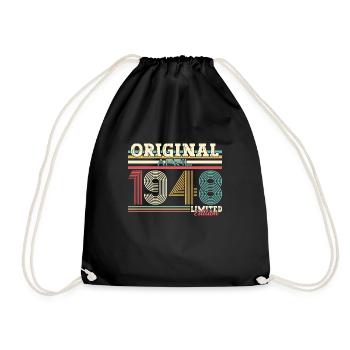 77th Birthday Legend April Born in 1948 - Drawstring Bag - black - Front