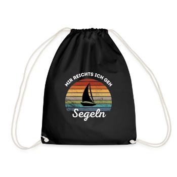 Mir reicht's ich geh Segeln! Boot Retro - Turnbeutel - Schwarz - Vorne