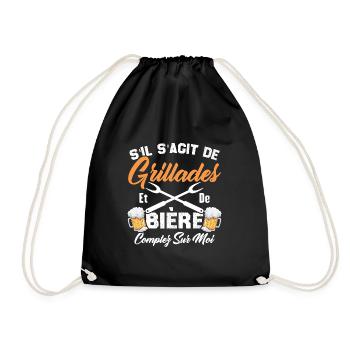 Cadeau Homme Drôle Barbecue Et Bière - Sac de sport léger - noir - Devant