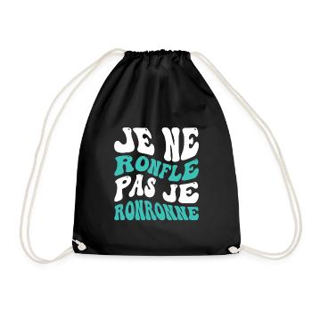 Je ne ronfle pas je ronronne - Sac de sport léger - noir - Devant