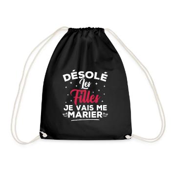 Désolé les filles je vais me marier - Sac de sport léger - noir - Devant
