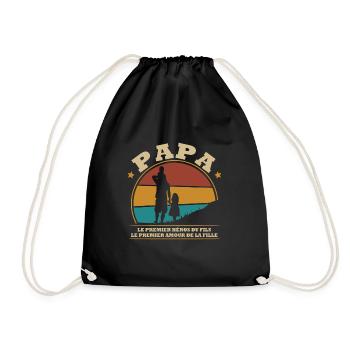 Papa: le premier héros du fils - Sac de sport léger - noir - Devant