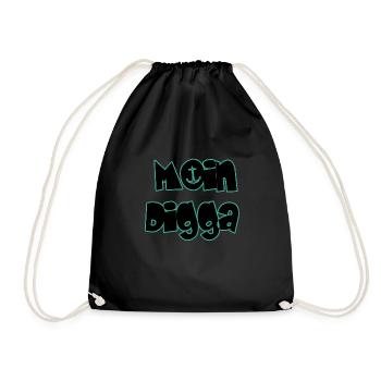 Moin Digga - Turnbeutel - Schwarz - Vorne