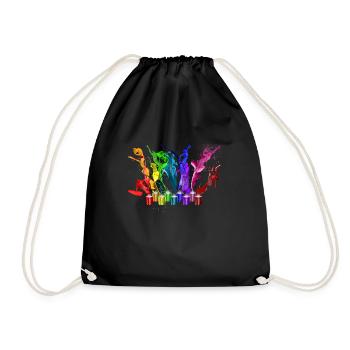Danse de peintures - 9 couleurs - Sac de sport léger - noir - Devant