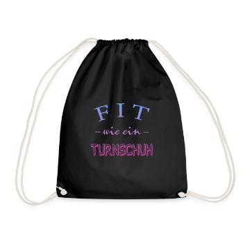 Fit wie ein Turnschuh - Turnbeutel - Schwarz - Vorne