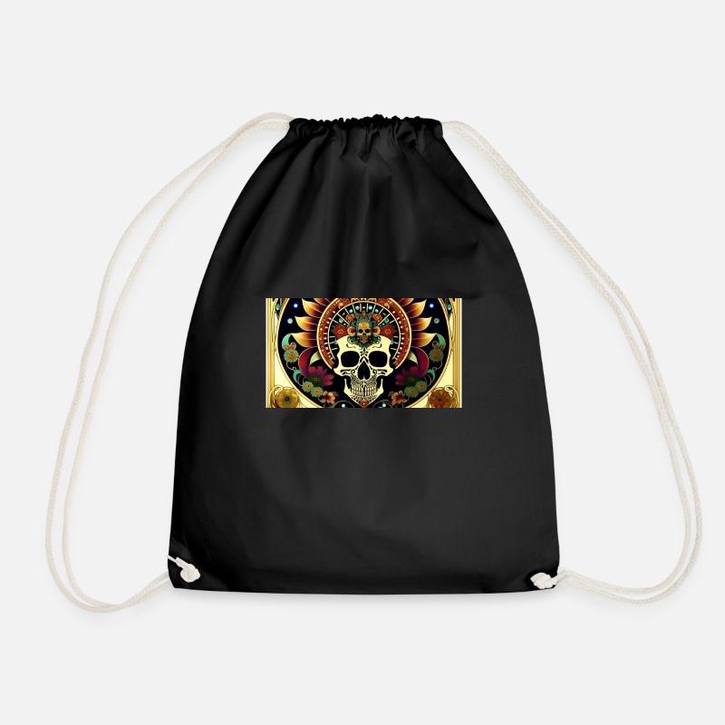 Fiesta Mexicana Skull & Bones - Drawstring Bag - black