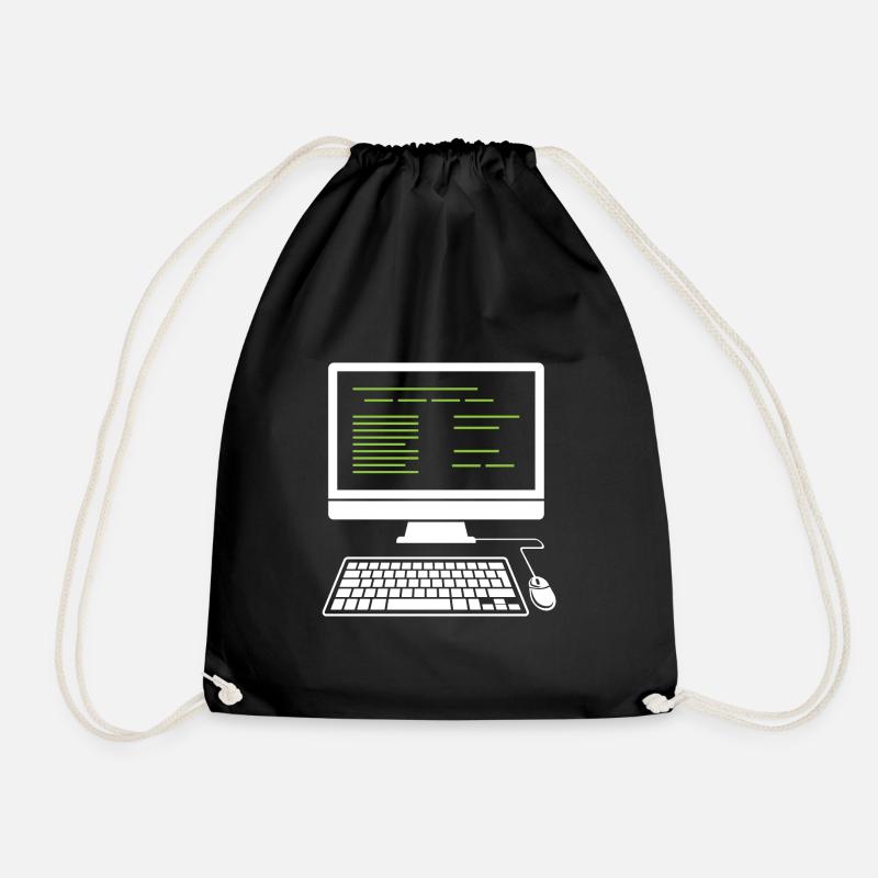 PC computer - Drawstring Bag - black