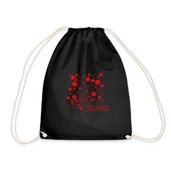 ski fahren, ski, skiing, ski geschenk - Turnbeutel - Schwarz - Vorne