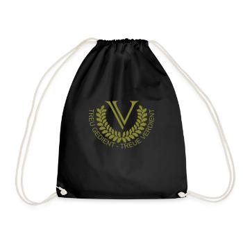 V Logo Oliv Groß - Turnbeutel - Schwarz - Vorne