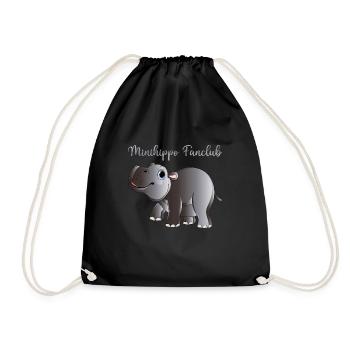Cute Pygmy Hippo - Pygmy Hippo Fanclub - Drawstring Bag - black - Front