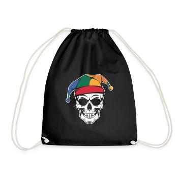 Drôle de crâne avec bonnet de fou - Sac de sport léger - noir - Devant
