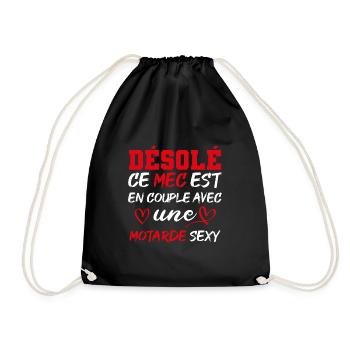 Désolé ce mec est en couple avec une motarde sexy - Sac de sport léger - noir - Devant