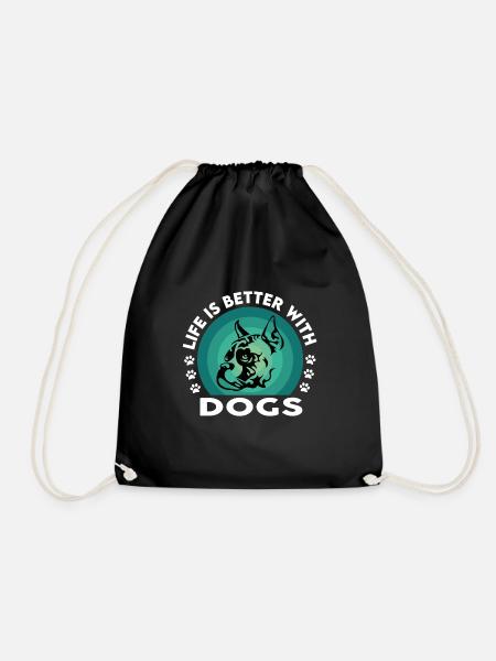 Dog Hund Boxer Life is better - Turnbeutel - Schwarz