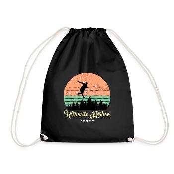 Ultimate Frisbee Vintage Retro Sonnenuntergang - Turnbeutel - Schwarz - Vorne