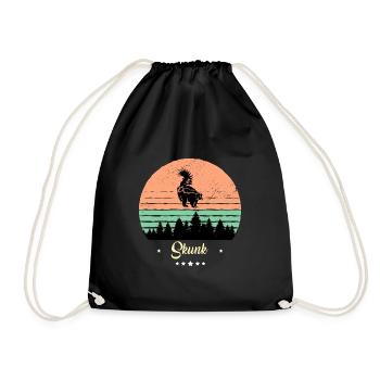 Skunk Vintage Retro Animals Sunset - Drawstring Bag - black - Front