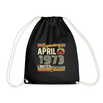 Avril 1973 Cadeau 53e Anniversaire - April 1973 - Sac de sport léger - noir - Devant
