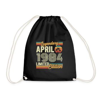 Avril 1984 Cadeau 42e Anniversaire - April 1984 - Sac de sport léger - noir - Devant