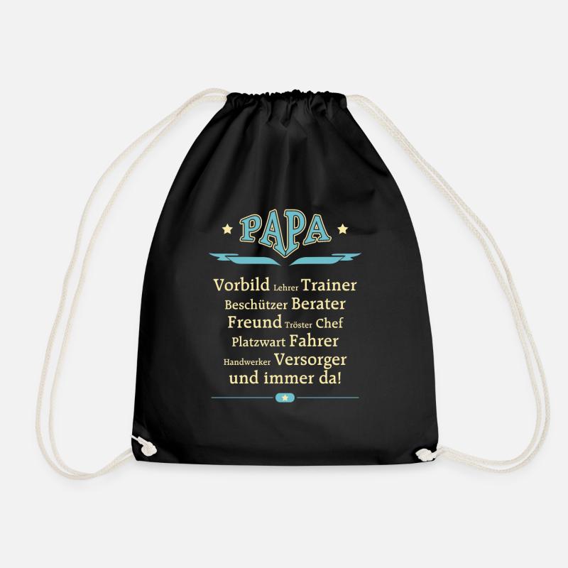 Papa Vorbild Vatertag RAHMENLOS® - Turnbeutel - Schwarz