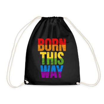 GAY Pride Homo Gay Rainbow Funny Gift - Drawstring Bag - black - Front