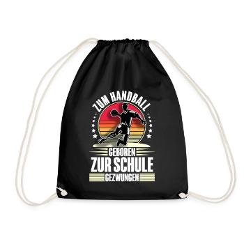 Handball Handballer - Turnbeutel - Schwarz - Vorne