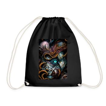 Moment III - Drawstring Bag - black - Front