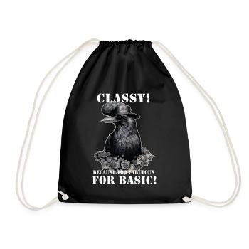 Steampunk Raven - Drawstring Bag - black - Front