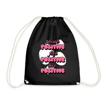 Penser positivement Ressentir Vivre des affirmations positives - Sac de sport léger - noir - Devant
