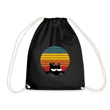 VINTAGE CAT RETRO KATZE - Turnbeutel - Schwarz - Vorne