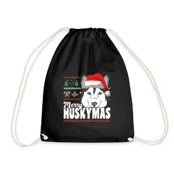 Joyeux Huskymas Sibérien Husky Noël - Sac de sport léger - noir - Devant