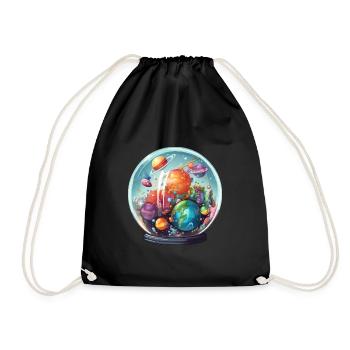 Space in a crystal ball - Drawstring Bag - black - Front