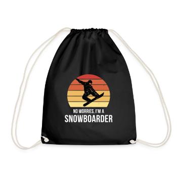 Keine Sorge, ich bin ein Snowboarder - Turnbeutel - Schwarz - Vorne