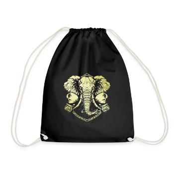 Elephant Boxer - Drawstring Bag - black - Front