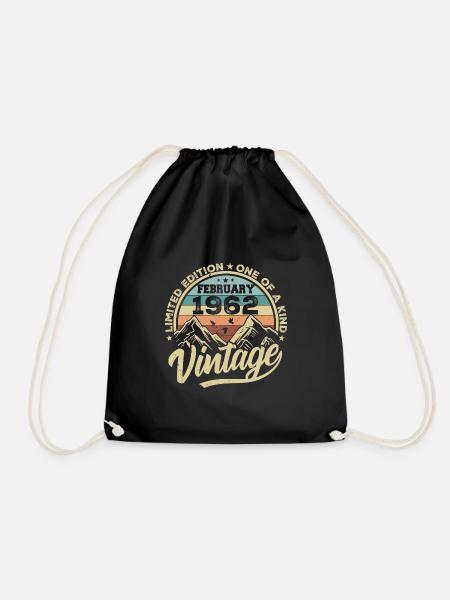 Februar 1962 Jahrgang Retro, Februar 1962 Geschenk - Turnbeutel - Schwarz