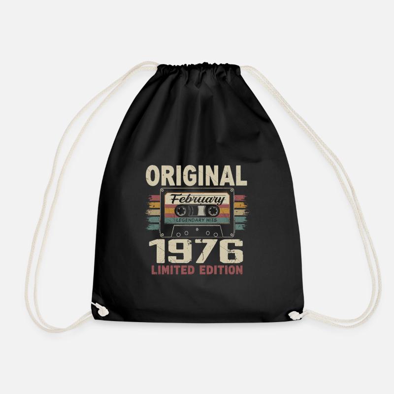 Februar 1976, Februar 1976 Geburtstagsgeschenk - Turnbeutel - Schwarz