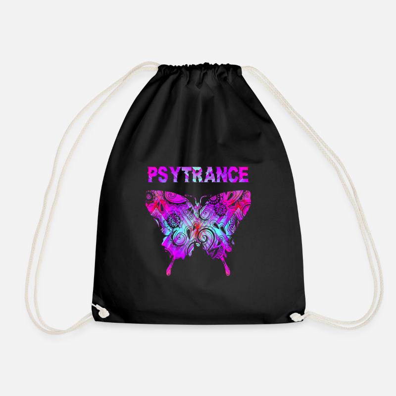 Psytrance Goa Trance Geschenk - Turnbeutel - Schwarz