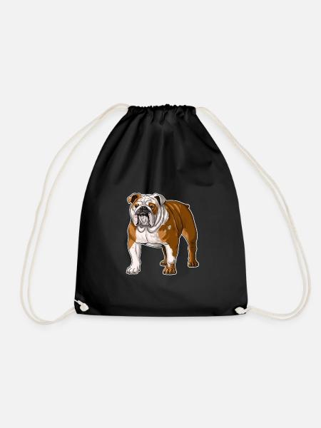 Englische Bulldogge T-Shirt. BULLY the dog. - Turnbeutel - Schwarz