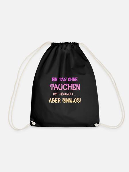 tauchen spruch für taucher - Turnbeutel - Schwarz