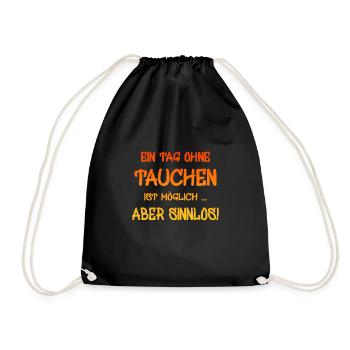 Tauchen - Turnbeutel - Schwarz - Vorne