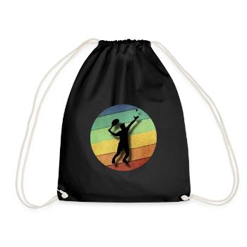 Tennis Tennisspieler Geschenk Kreis - Turnbeutel - Schwarz - Vorne