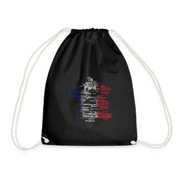 France contour villes drapeau Paris Marseille - Sac de sport léger - noir - Devant