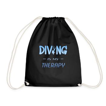 Diving is my therapy - Turnbeutel - Schwarz - Vorne