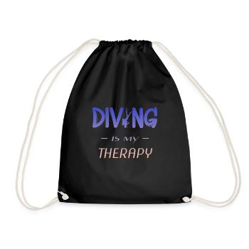 Diving Tauchen Taucher - Turnbeutel - Schwarz - Vorne