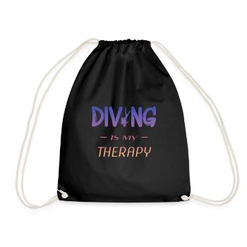 diving is my therapy - Turnbeutel - Schwarz - Vorne